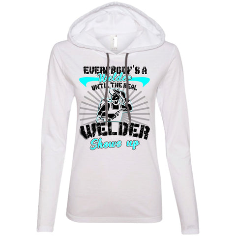 A black t-shirt with the shopify logo