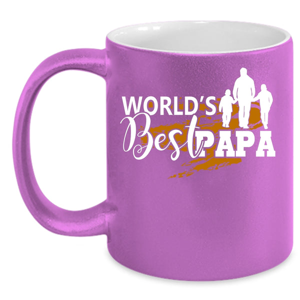 World's Best Papa Coffee Mug, Cool Gift For Dad Coffee Cup
