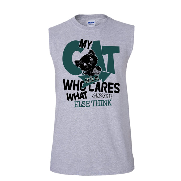 My Cat Like Me T Shirt, Coolest Cat Lover T Shirt, Awesome t-shirts (Men's Cotton Sleeveless)
