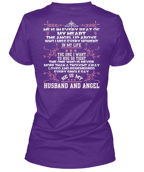 He Is My Husband And Angel T Shirt, Loved And Remembered T Shirt