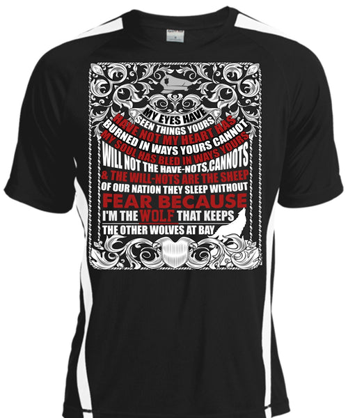 A black t-shirt with the shopify logo