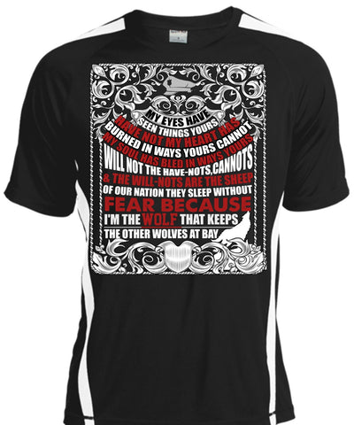 A black t-shirt with the shopify logo