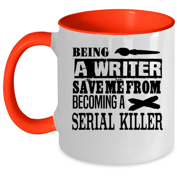 I Raise A Writer Coffee Mug, Being A Writer Accent Mug