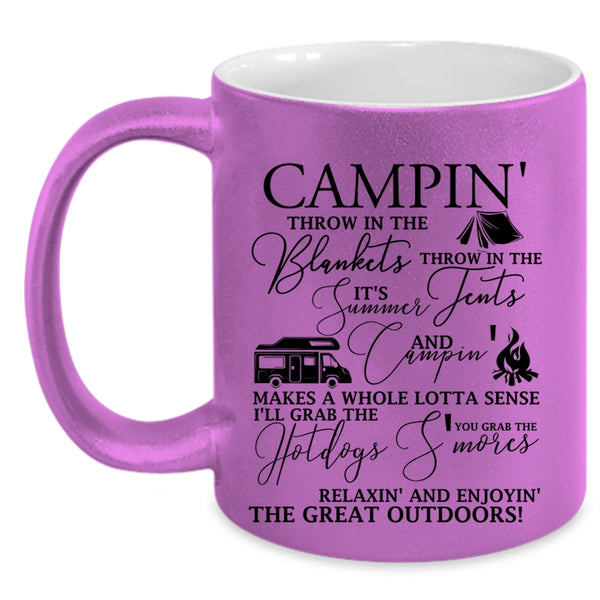 Relaxing And Enjoying The Great Outdoors Coffee Mug, Camping Accent Mug