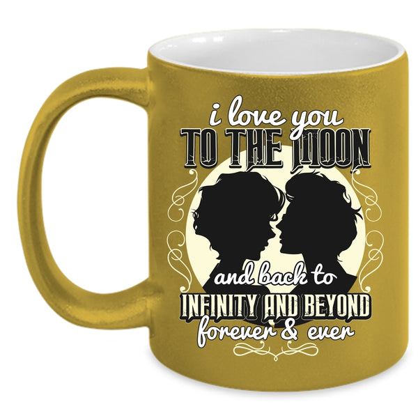 I Love You To The Moon And Back Coffee Mug, Cool Couple Coffee Cup