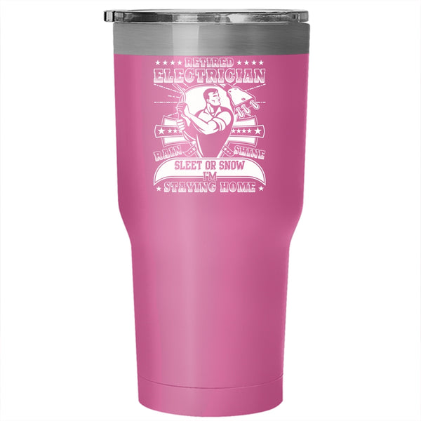 Retired Electrician Tumbler 30 oz Stainless Steel, Awesome Retirement Travel Mug