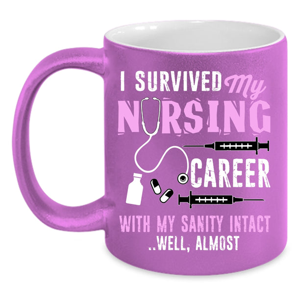 I Survived My Nursing Career Coffee Mug, Cute Nurses Coffee Cup