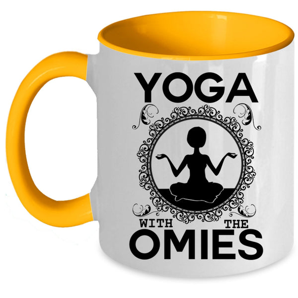 Gift For Yoga Teacher Coffee Mug, Yoga With The Omies Accent Mug