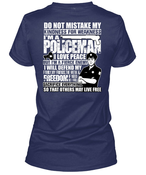 I'm A Policeman T Shirt, I Love Peace T Shirt