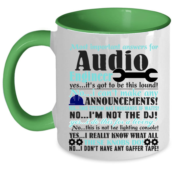 Best Gift For Engineers Coffee Mug, Audio Engineer Accent Mug
