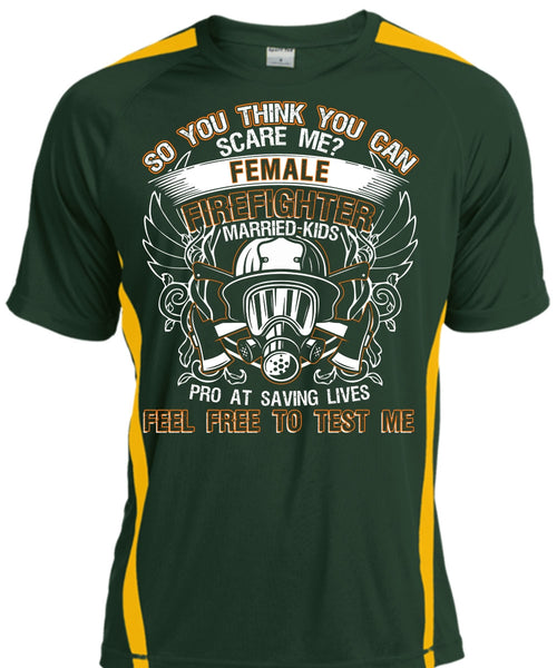 Female Firefighter Married Kids T Shirt, Feel Free To Test Me T Shirt, Cool Shirt