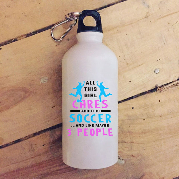 All This Girl Cares About Is Soccer 20 oz Stainless Steel Bottle,Funny Soccer Outdoor Sports Water Bottle