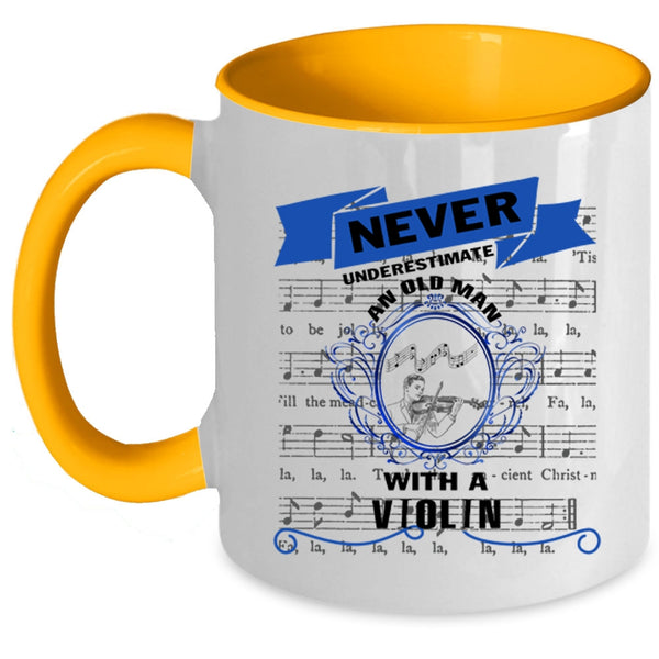 Cool Grandfather Coffee Mug, An Old Man With A Violin Accent Mug