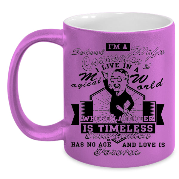 Cool Just Married Coffee Mug, I'm A School Counselor's Wife Accent Mug