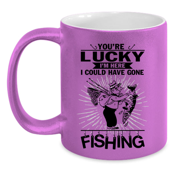 Outdoor Coffee Mug, I Could Have Gone Fishing Accent Mug