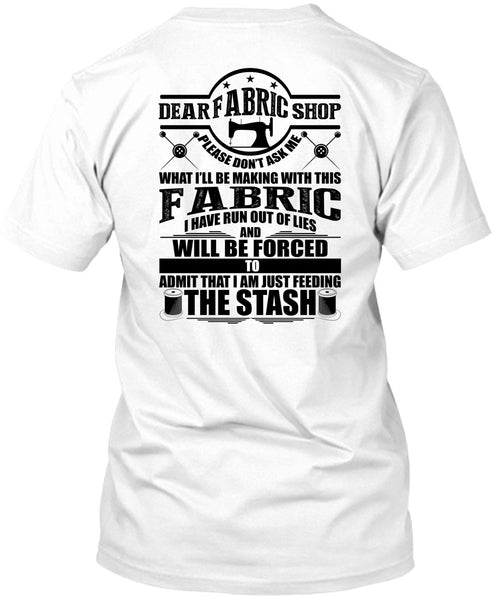 A black t-shirt with the shopify logo