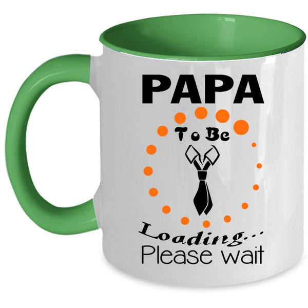 Cute Gift For Dad Coffee Mug, Papa To Be Loading Please Wait Accent Mug