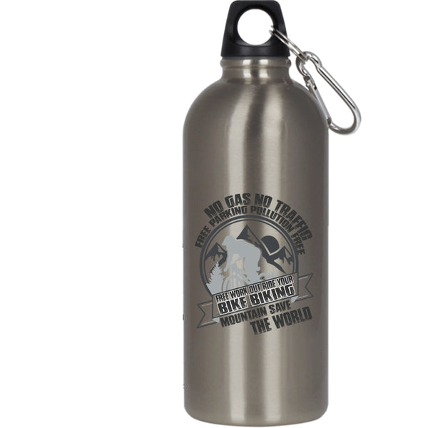 Ride Your Bike 20 oz Stainless Steel Bottle,Biking Mountain Save The World Outdoor Sports Water Bottle