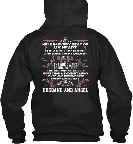 He Is My Husband And Angel T Shirt, Loved And Remembered T Shirt