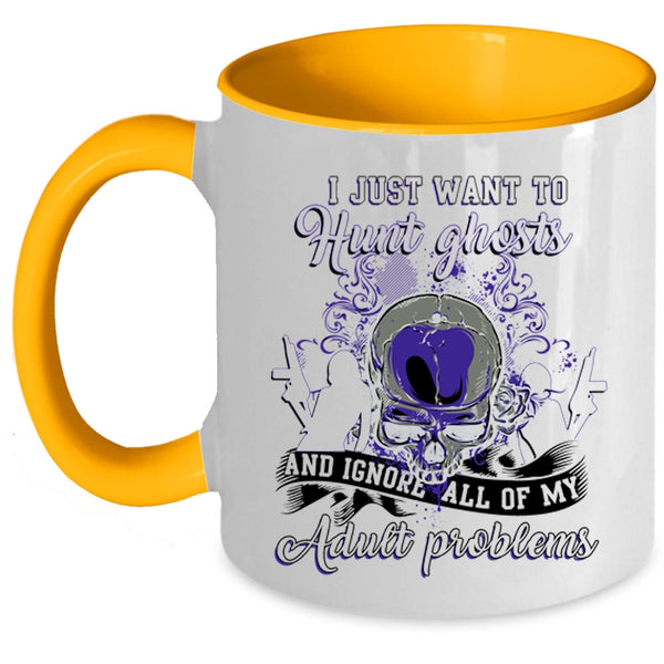 Awesome Ghost Hunting Coffee Mug, I Just Want To Hunt Ghosts Accent Mug