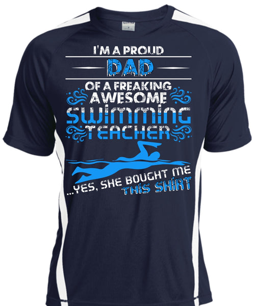 I'm A Proud Dad T Shirt, Swimming Teacher T Shirt, Cool Shirt