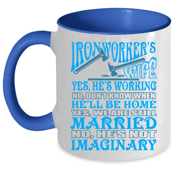 Just Married Coffee Mug, Ironworker's Wife Accent Mug
