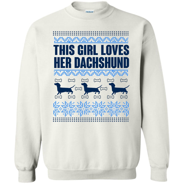 Coolest Merry Christmas T Shirt, This Girl Loves Her Dachshund Sweatshirt