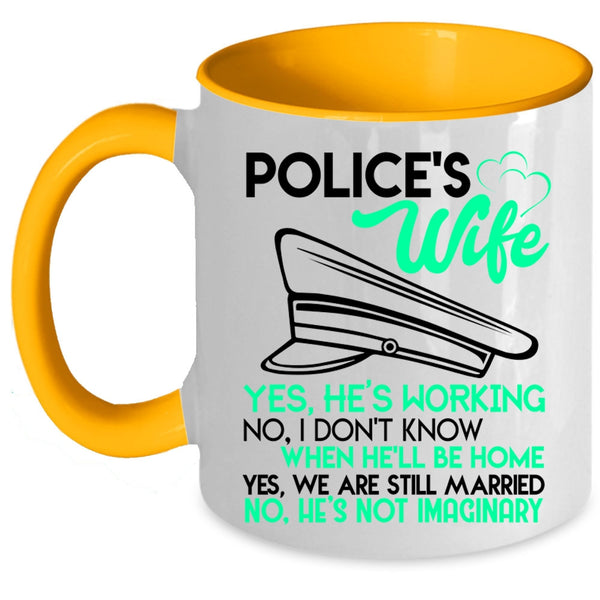 Cute Gift For Police's Wife Coffee Mug, Police's Wife Accent Mug