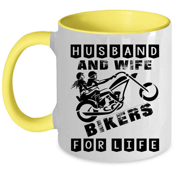 Bikers For Life Coffee Mug, Husband And Wife Accent Mug