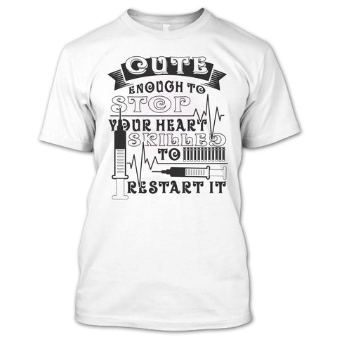 A black t-shirt with the shopify logo
