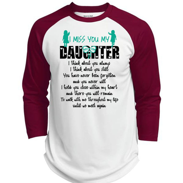I Miss You My Daughter T Shirt, I Love Daughter T Shirt, Awesome T-Shirts  (Polyester Game Baseball Jersey)