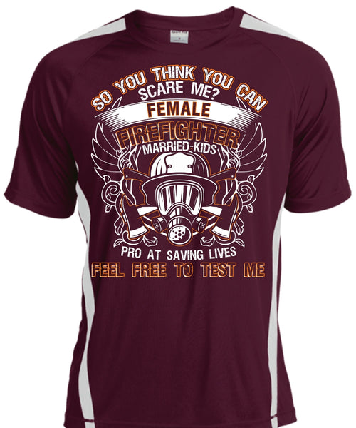 Female Firefighter Married Kids T Shirt, Feel Free To Test Me T Shirt, Cool Shirt