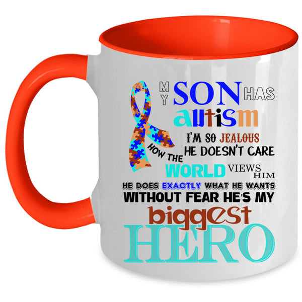 Cute Gift For Autism Mom Coffee Mug, My Son Has Autism Accent Mug