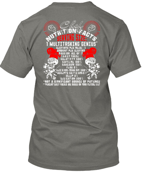 Chef Nutrition Facts T Shirt, Being A Chef T Shirt