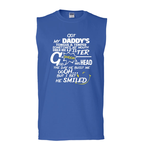 Got My Daddy's Tongue & Temper Shirt, Father's Day Shirt (Men's Cotton Sleeveless)