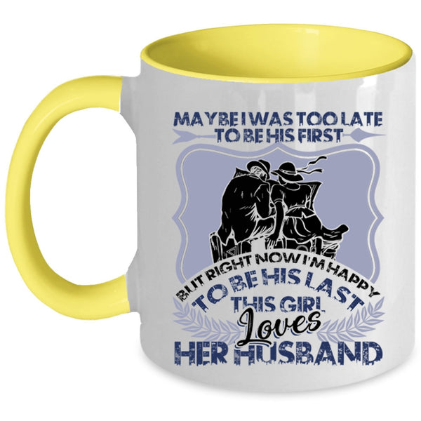 Gift For Wedding Coffee Mug, This Girl Loves Her Husband Accent Mug