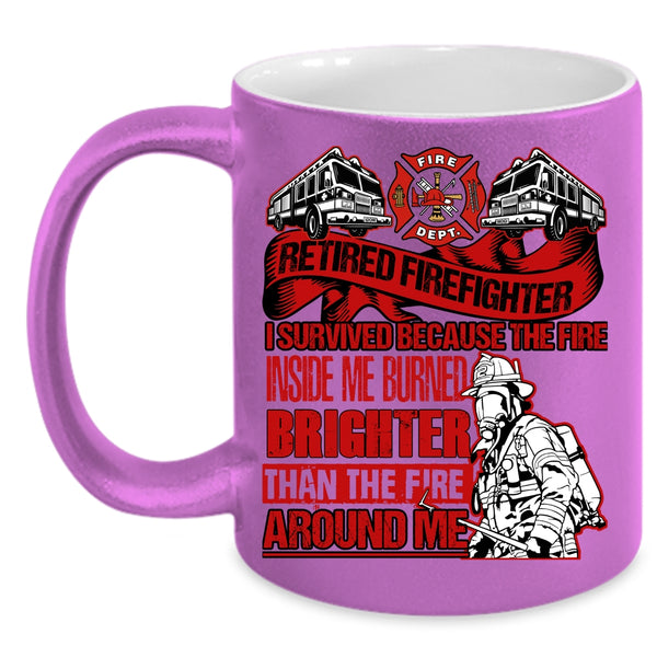 Retired Firefighter Coffee Mug, Awesome Gift For Grandfather Coffee Cup