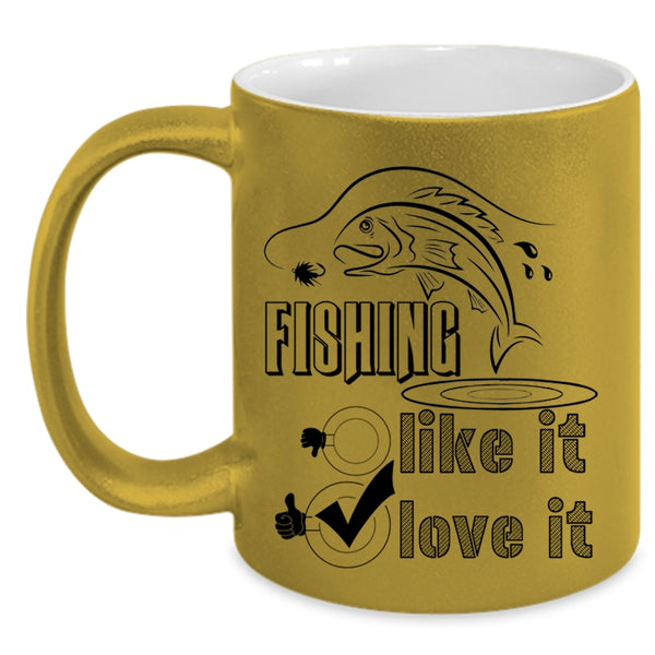 I Love Fishing Coffee Mug, Fishing Accent Mug