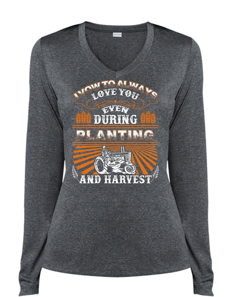 I Vow To Always Love You T Shirt, Being A Farmer T Shirt, Cool Shirt (Ladies LS Heather V-Neck)