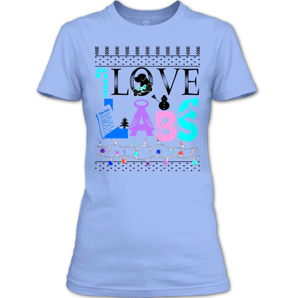 I Love Labs T Shirt, Dog Merry Christmas T Shirt