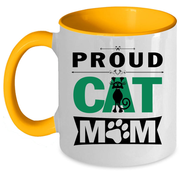 Best Gift For My Daughter Coffee Mug, Proud Cat Mom Accent Mug