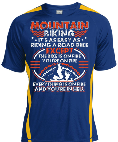 Mountain Biking T Shirt, Riding A Road Bike T Shirt, Cool Shirt