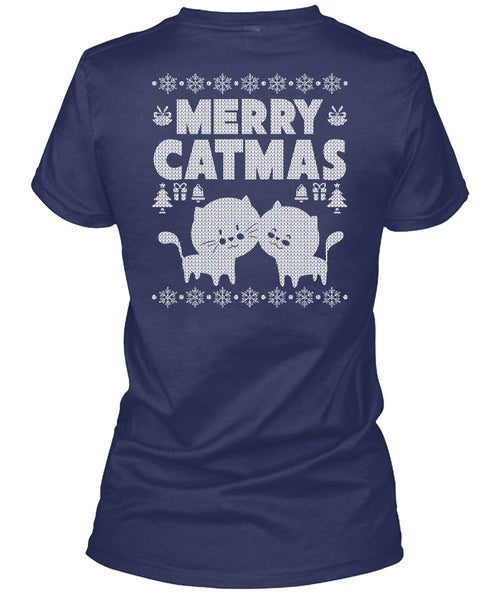 Merry Catmas T Shirt, Funny Winter T Shirt