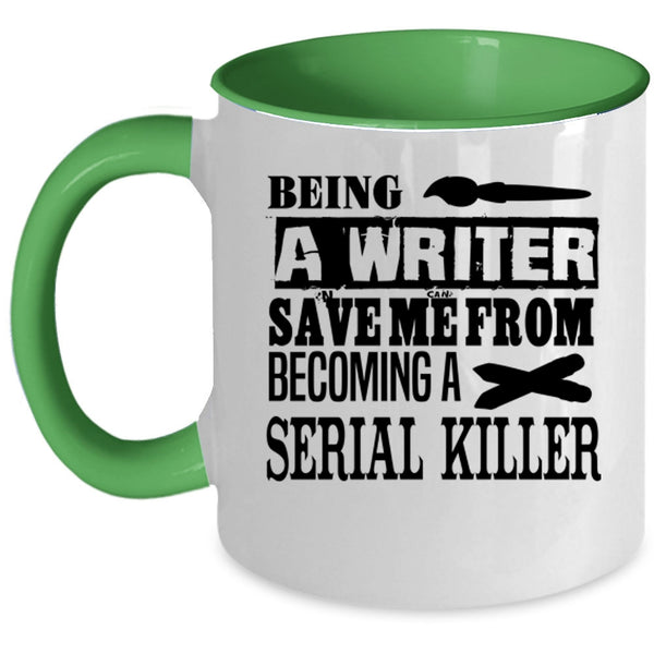I Raise A Writer Coffee Mug, Being A Writer Accent Mug