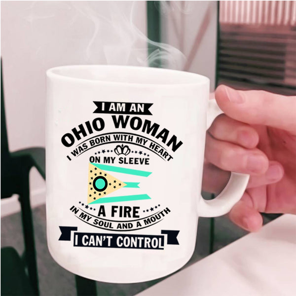 Ohio Flag Coffee Mug, I Am An Ohio Woman Cup