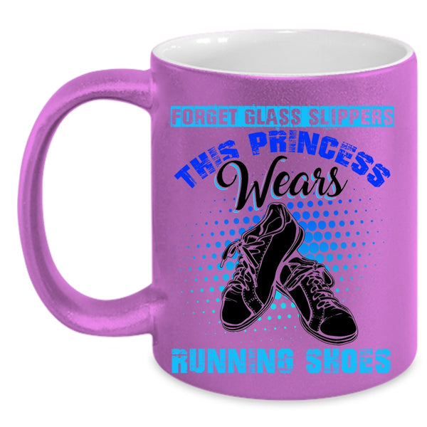 Cute Girls Coffee Mug, This Princess Wears Running Shoes Accent Mug