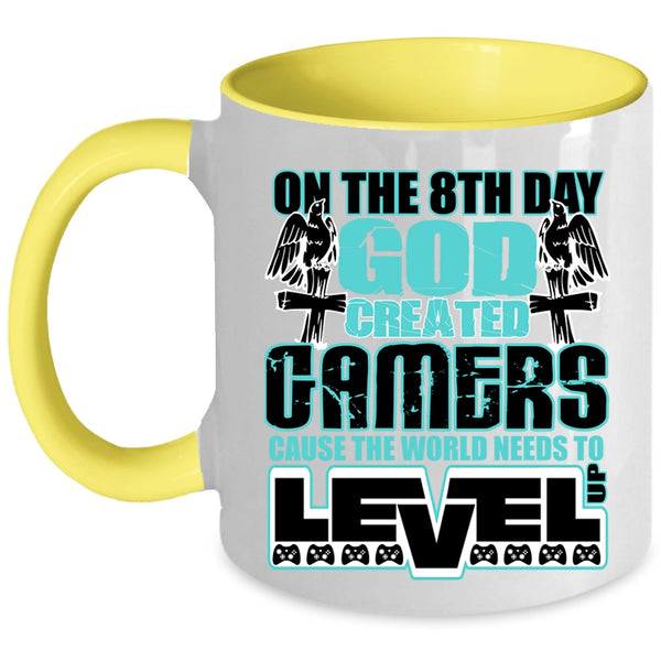 Awesome Gamers Coffee Mug, On The 8th Day God Created Gamers Accent Mug