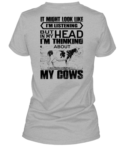 I'm Think About My Cows T Shirt, I Love Farming T Shirt