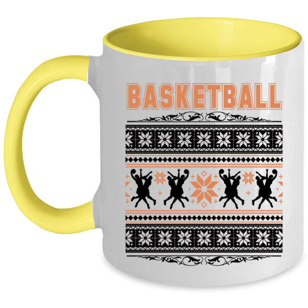 Ugly Christmas Coffee Mug, Basketball Accent Mug