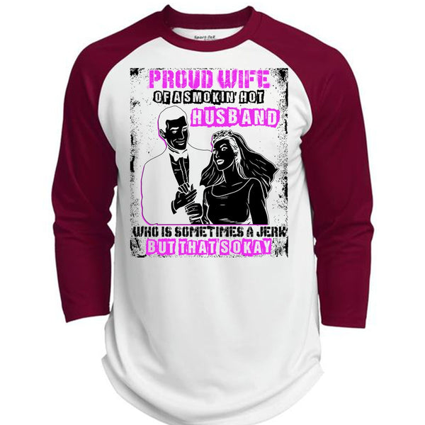 Proud Wife T Shirt, I Love Husband T Shirt, Awesome T-Shirts  (Polyester Game Baseball Jersey)